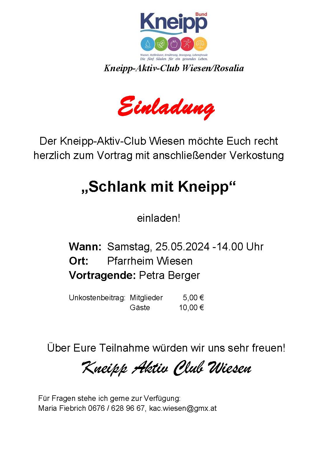 Vortrag „Schlank mit Kneipp“